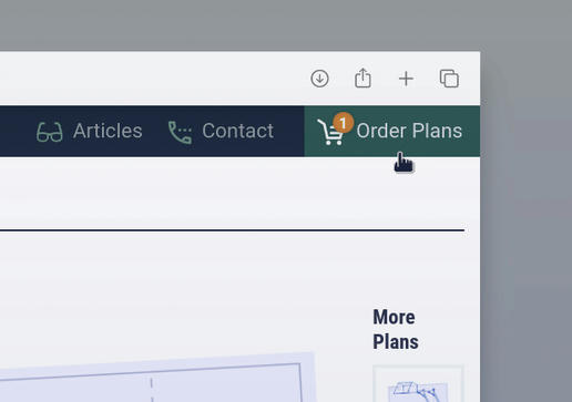 A closeup of the shopping cart button in the navigation menu of the website